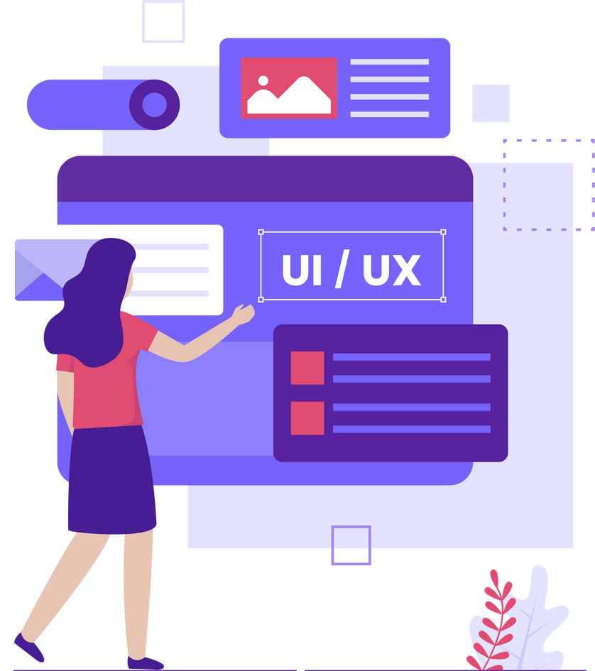 Flat design of ui ux design concept